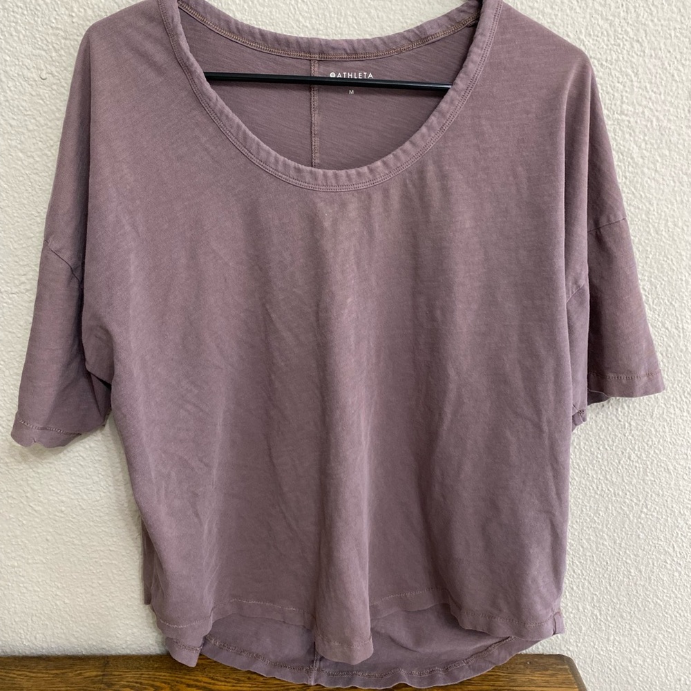 Purple Athleta Short Sleeve Slouchy Tee